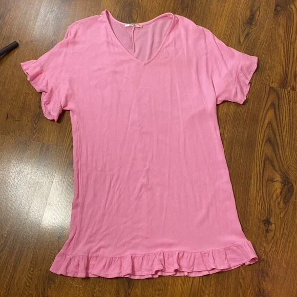 🌹 Pink Ruffle Tunic Dress Top 🌹 - Picture 8 of 9